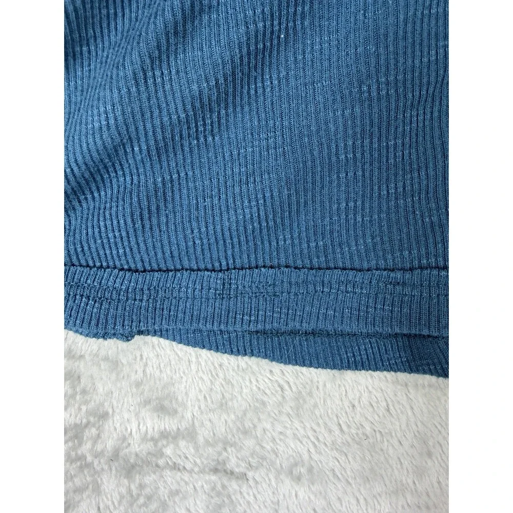 Free People Blue Ribbed Racerback Tank Top Womens XS Sleeveless USA